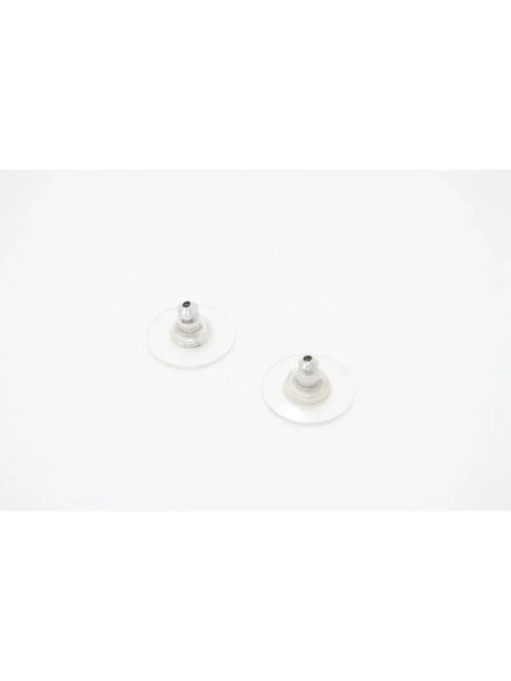 Chanel CC Logo Drop Shape Large Rhinestone Earrings Metal